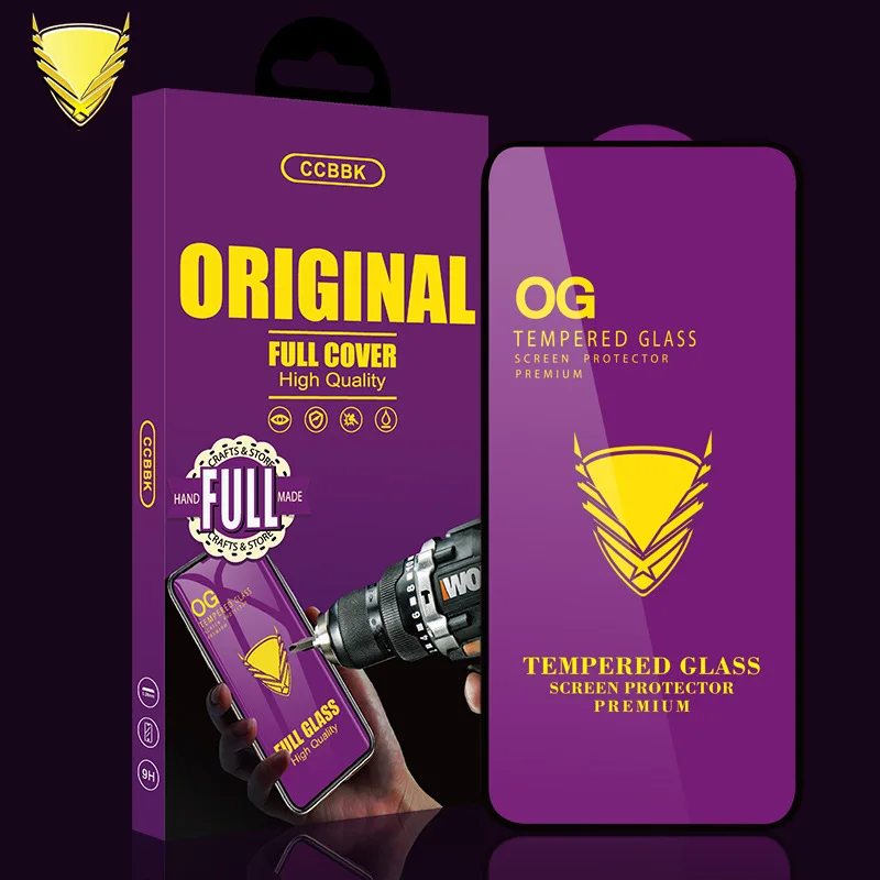 Golden Armor Anti-scratch Screen Protector Big Curved Full Glue OG Tempered Glass for Samsung A22 A32 A42 A52 A72 M22 M42 M52