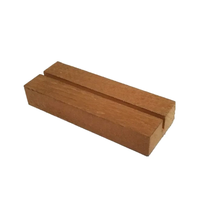 Free-standing Wooden Table Number Menu Holder Wooden Card Display Stand Single Slot Wood Base for Photo Sign Place Card Holder