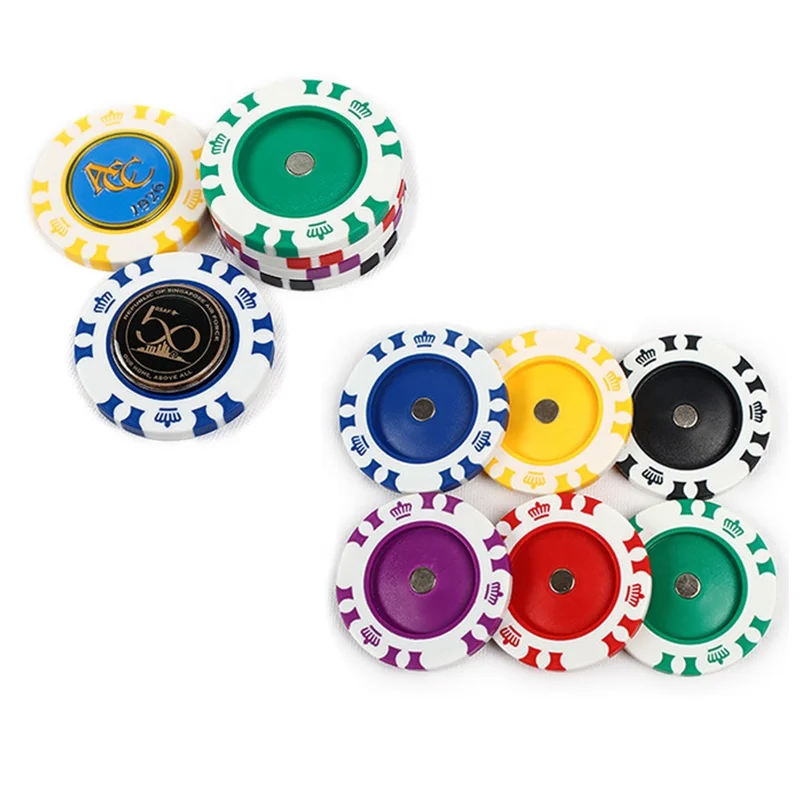 golf accessories Custom New Design Die Casting Ball Marker Magnet Golf Coin Poker Chip Metal Soft Enamel Golf Ball Marker