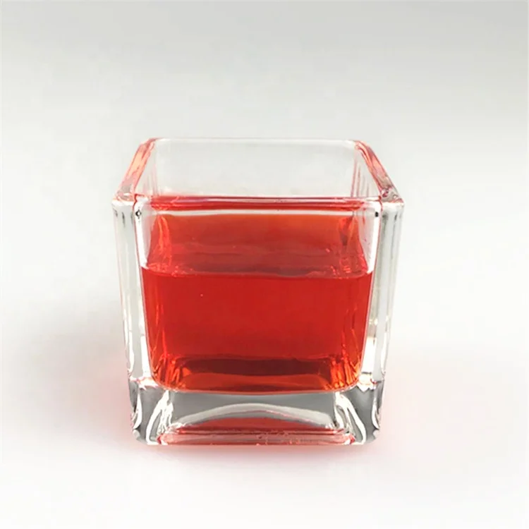 Квадратный стеклянный подсвечник 50 мл, пустой стеклянный контейнер для свечей