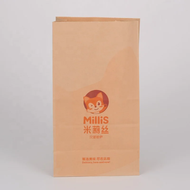 Wholesale Small Food Bread Square Bottom Kraft SoS Paper Bag