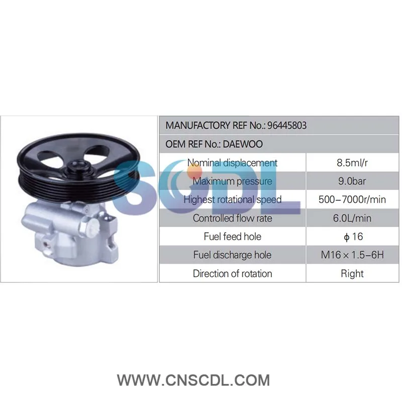 SCDL 96445803 steering pump For DAEWOO truck parts
