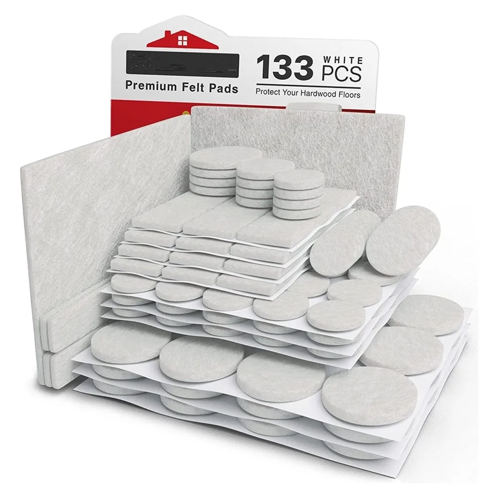 Furniture Pads for Hardwood Floors White Felt Pads for Furniture Feet Chair Leg Floor Protectors
