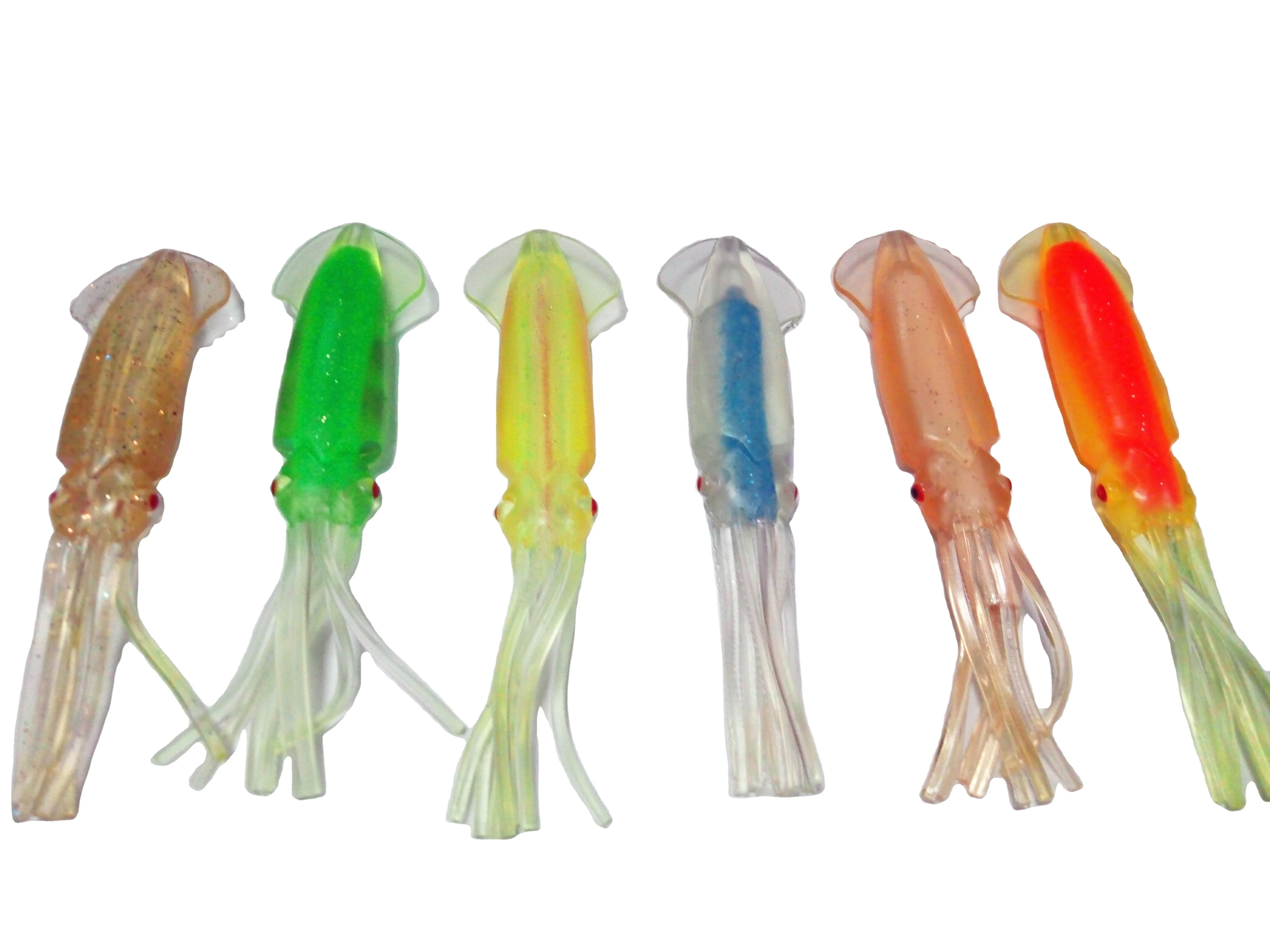 Hot Sale fishing net china factory the New Fishing Lures Soft Squid Lure Durable Saltwater Glow PVC Lure