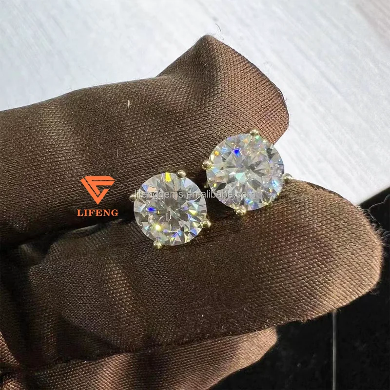 Best Grade 925 Silver Moissanite Earrings Fine Jewelry for Women Flower Shaped Passes Diamond Tester for Gifts