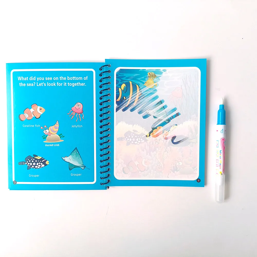 Wholesale Custom Drawing Toys For Kids Girls Games Kindergarten Baby Learning Coloring Book Magic Water Book