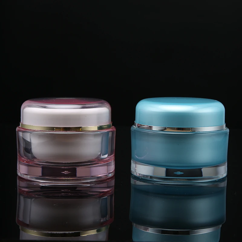 STOCK hot selling 5g 10g 15g 30g 50g empty acrylic PMMA cream Jar Plastic makeup Cosmetic Containers