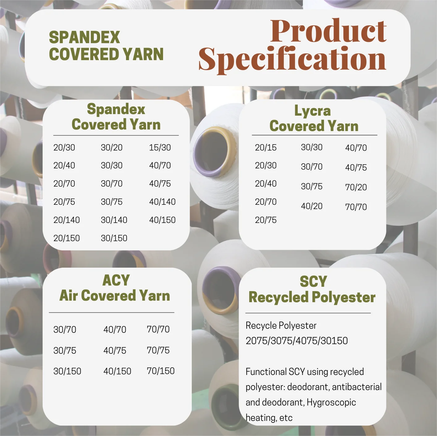 40150  polyester covered spandex yarn for socks spandex covered yarn dyed yarns sewing knitting high tenacity twisted 40/150