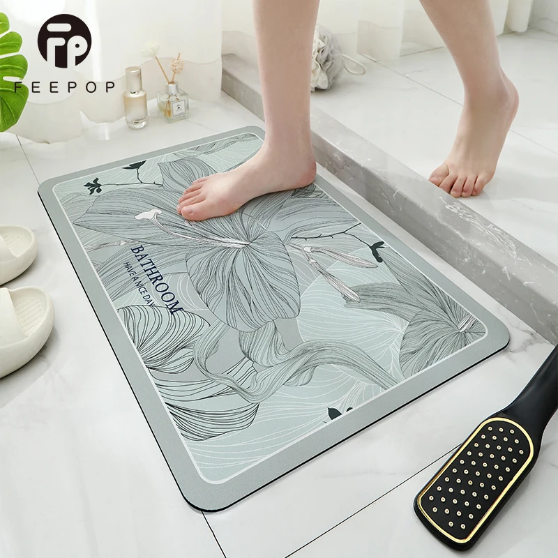 Diatomite Soft Bath Mat Anti-Slip Quickly dry Earth Mat For Bathroom Indoor and Outdoor