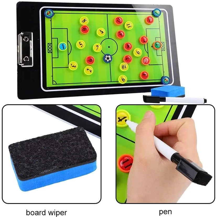 Football tactical board Soccer Basketball Training Coaches Clipboard Tactical Magnetic Coaching Board Kit with Marker Pen Eraser