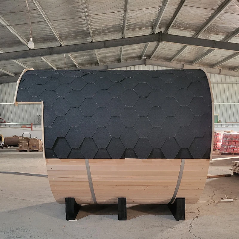 Wood Fired Sauna Room 2 Person Solid Wood Garden Sauna Barrel For Sale