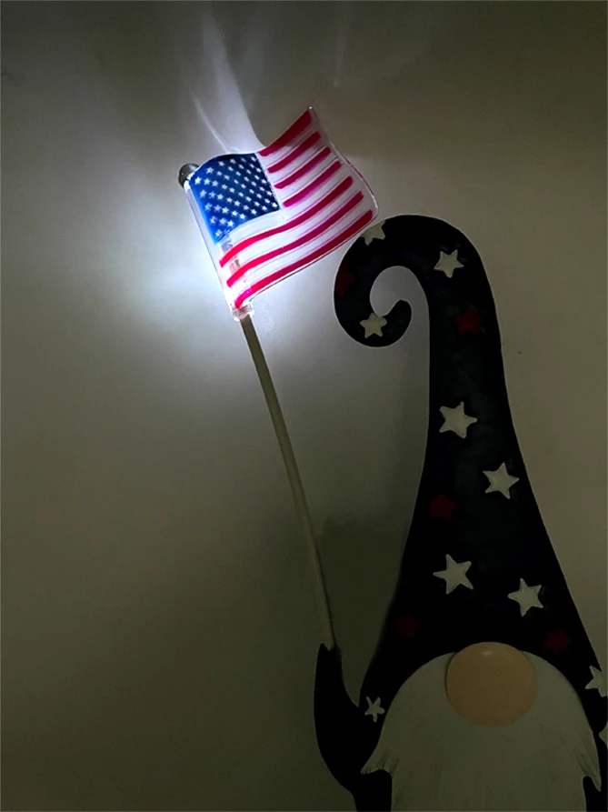 Garden Ornaments Iron Wire Metal Snowman Garden Stakes No Face American flag Doll Ornament outdoor decoration Rusty Metal Dwarf