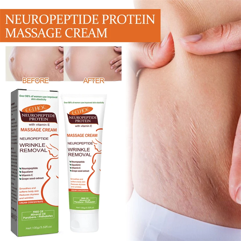 EELHOE skin smoothing soothing softening wrinkle fading stretch mark reducing neuropeptide protein massage cream with vitamin e