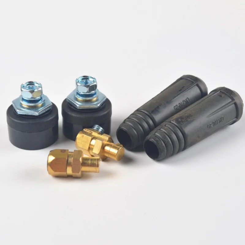 Europe Welding Machine Quick Fitting Female Male Cable Connector Socket Plug Adaptor DKJ 10-25 35-50 50-70 Cable Connector black