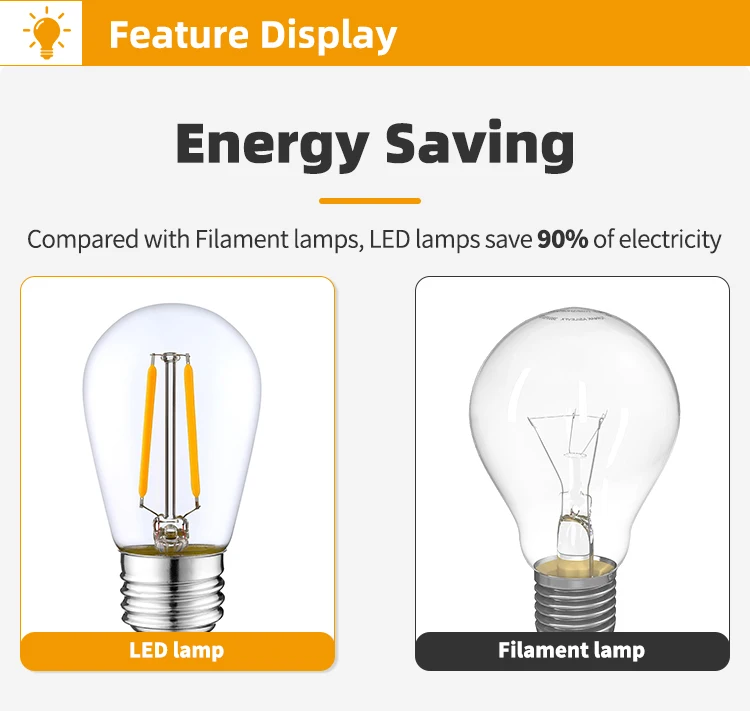 50ft patio string light outdoor garland outdoor solar edison bulb Christmas led S14 string light