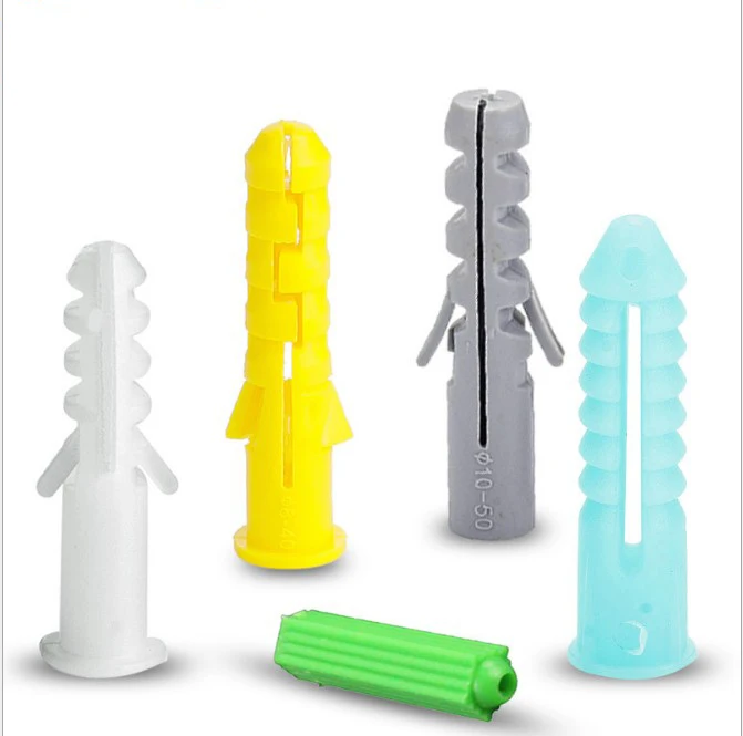 100pcs Expanding Wall Plugs Plastic Expansion Screw/ Wall Anchor Concrete Wall Plugs