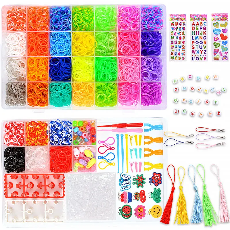 3800pcs Colorful Rubber Bands DIY Bracelet Making Loom Bands Starter Kit For Kids