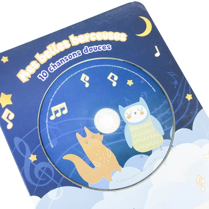 Custom school baby hardcover board book pop up children CD record book printing