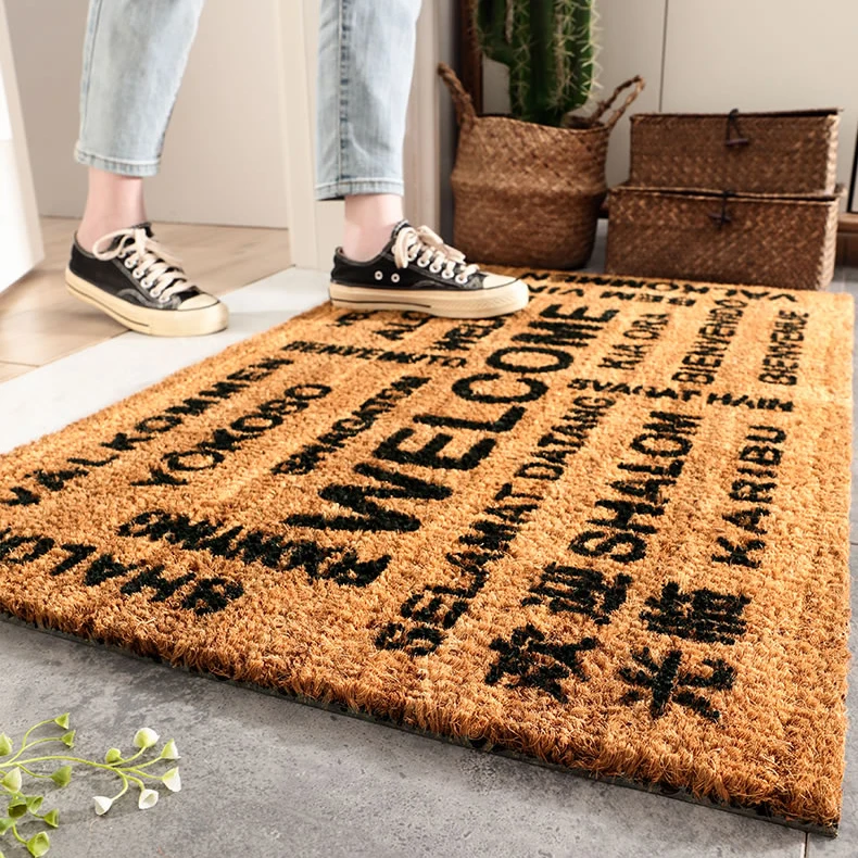 Coir Rugs Mats Customized High Quality Antislip Mat India Mat Funny Sayings Coir Scraper Doormat