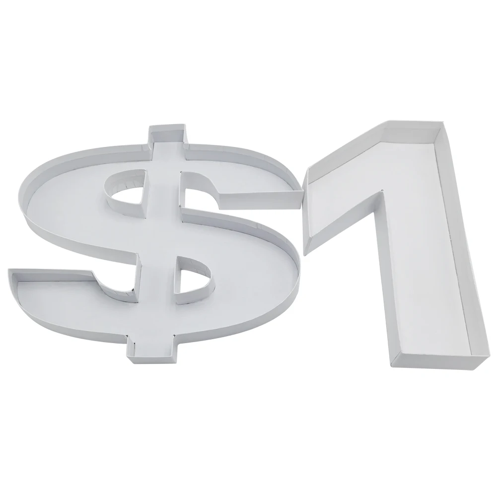 Grazing Cookie Sweet Cake Packaging Cardboard Letter Number Fillable $ Dollar Shaped Gift Box For Treat