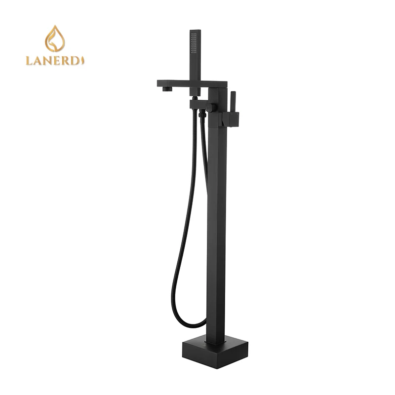 free standing brass  Shower Faucet gun metal for long bath