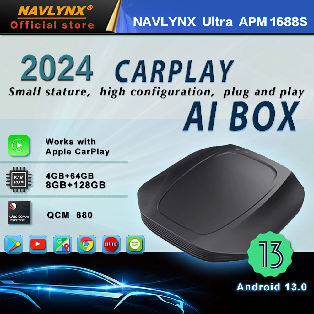 Android 13 14 беспроводной адаптер Carplay Plug and Play Универсальный Auto AI мультимедийный автомобильный игровой приставка Toyota