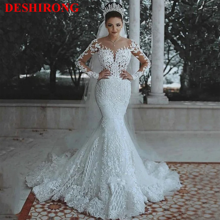2022 New Wedding Dresses Lace Sexy Deep V Neck Fishtail Wedding Dresses Wedding Bridesmaid Dress
