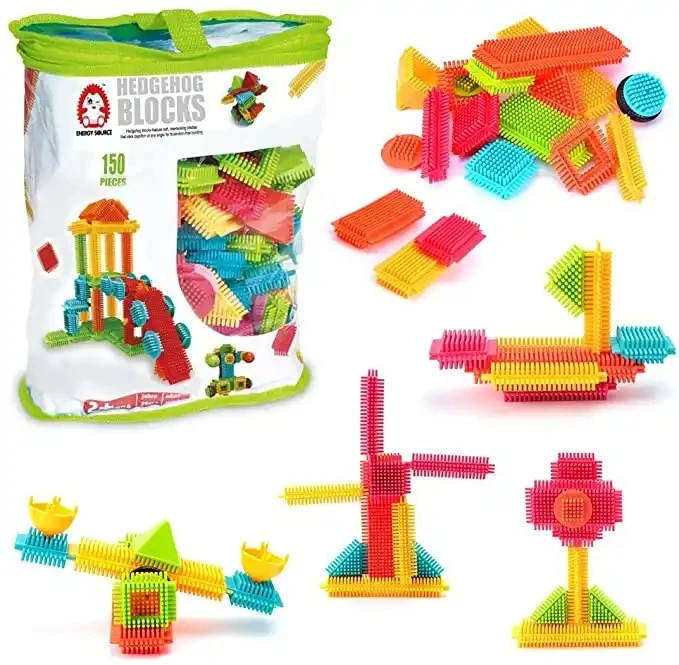 Soft Bristle Interlock Building Blocks Educational Stacking Bricks for kids STEM Tiles Play Set Educational Blocks Toys
