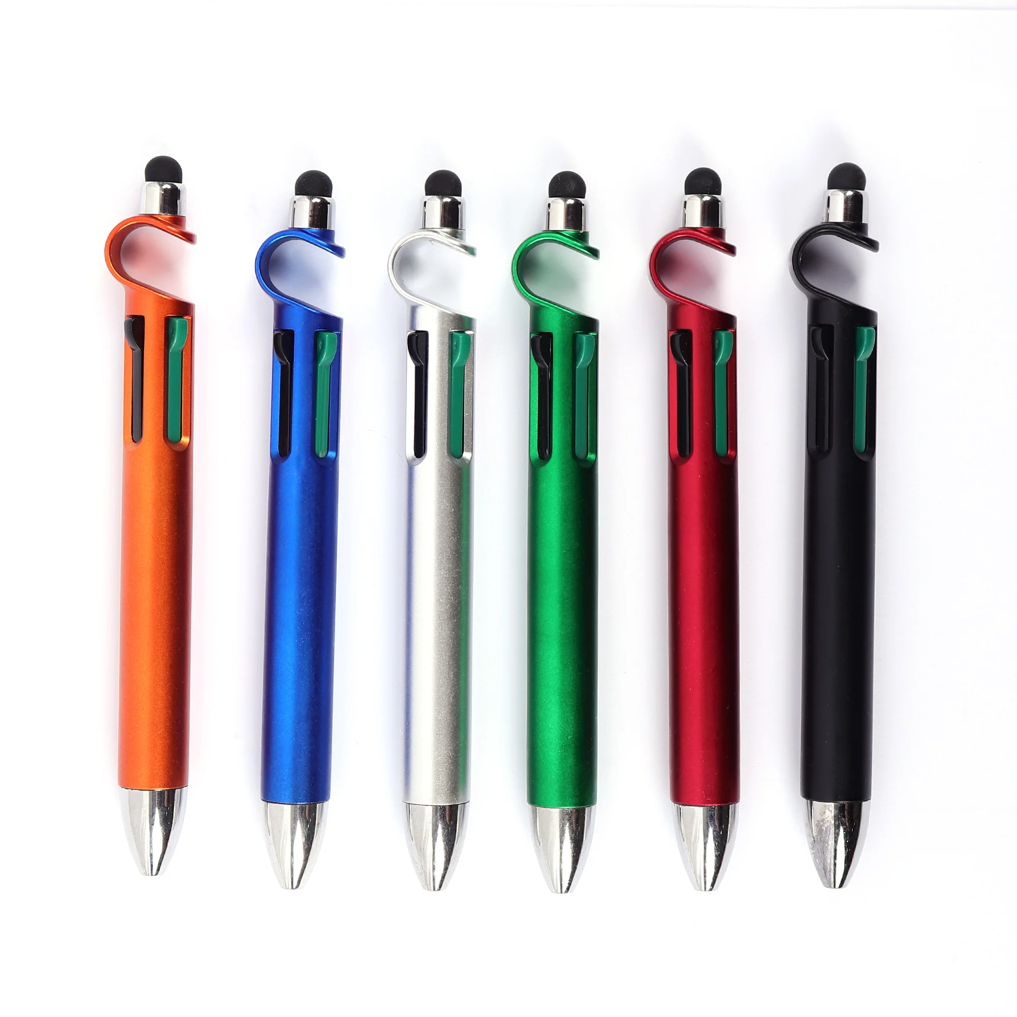 Wholesale screen soft touch stylus pens phone holder office gel pen  Multi-Color 3 in 1 multi function pens with custom logo