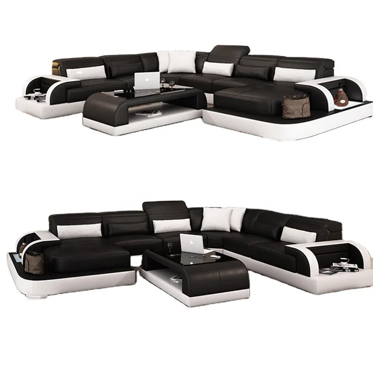 Modern Sectional Corner Backrest Hand-Rest furniture sofa set 7 Seater Living Room Furniture Real Leather Sofa for living room