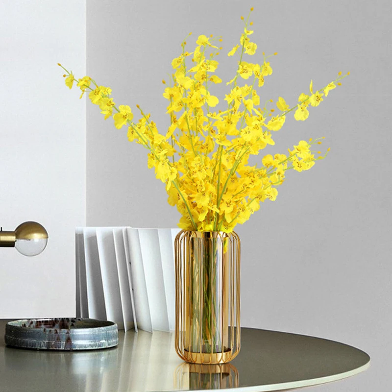 wholesale yellow artificial plants decoration flower vase dried flower bouquet home decor artificial flowers