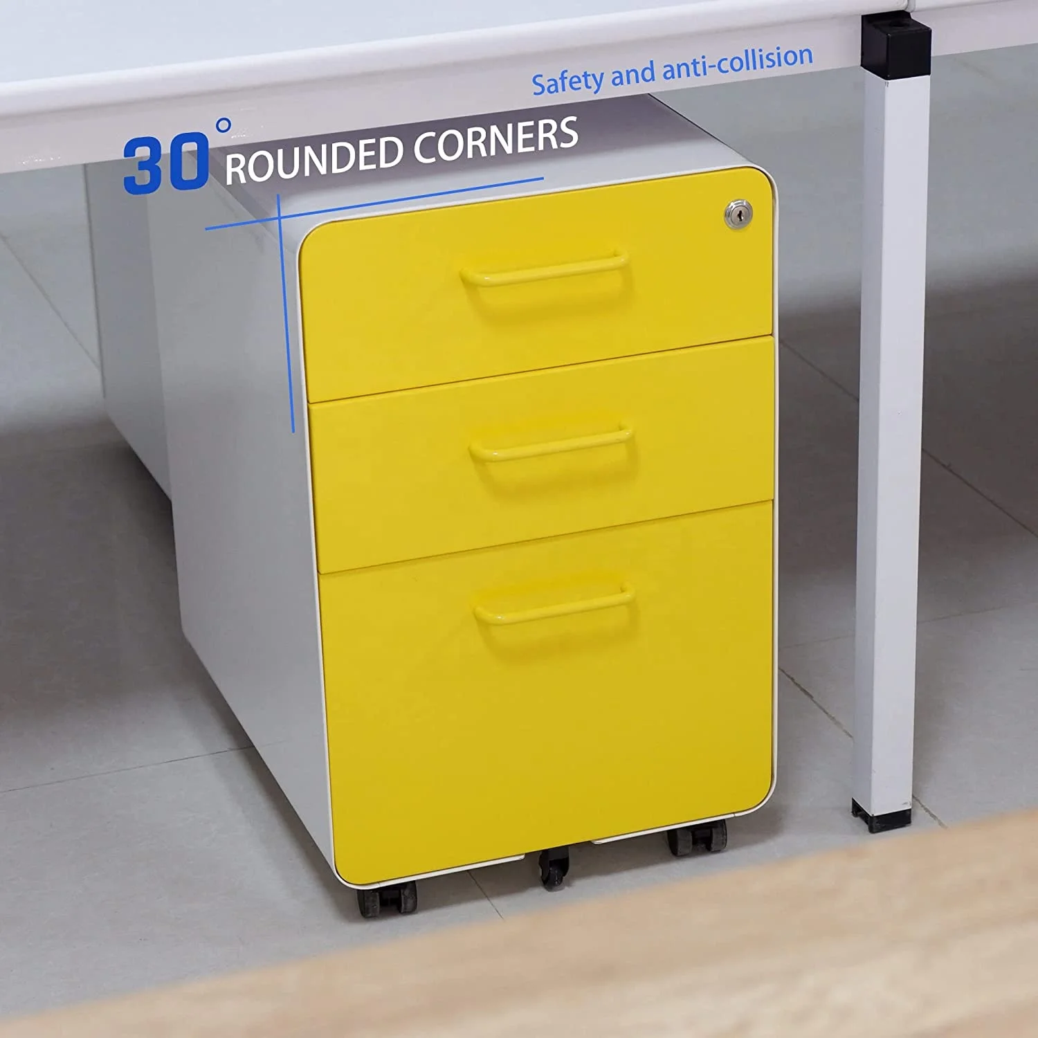 Mobile Filing Cabinet 3 Drawer Mobile Pedestal Durable Modern Office Furniture Complete Set Box School Tools Cabinet Small