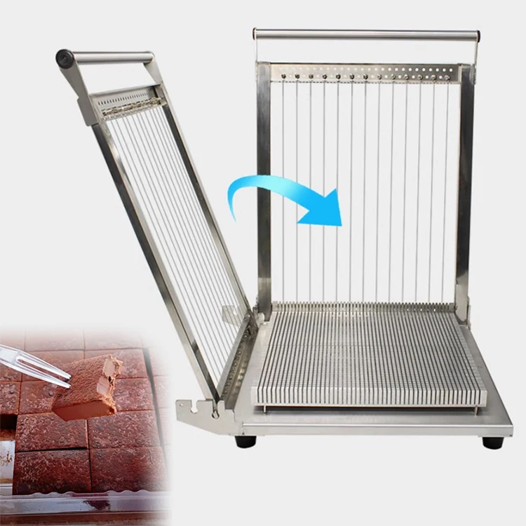 30*30cm 304 Stainless Steel Tofu Cheesecake Cube Cutting Machine Hand Operate Jelly Candy Wire Cutter Guitar Chocolate Cutter