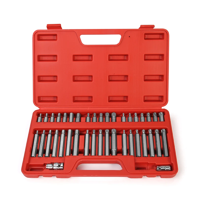 40 PCS factory wholesale Cheap Socket Set Bit Automotive car repair Tool Set CRV tools plastic blow box bits set hand tools