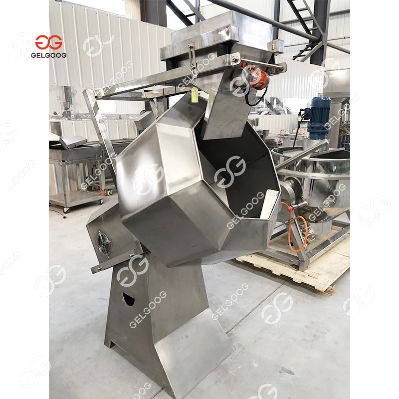 Small Drum Type Rotary Octagonal Seasoning Machine Corn Puff Spices Decagonal Flavoring Machine