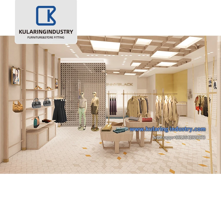 Factory Made Clothing Store Design  Retail Garment Display Racks Customized Women Boutique Clothing Shop Furniture For Ladies