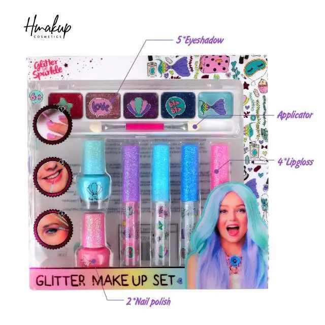 Mgirl The First Makeup Set for 5+ Year Old Young Girls (Original Design) - Makeup kit Easily Washable, Non-Toxic - Safety Tested
