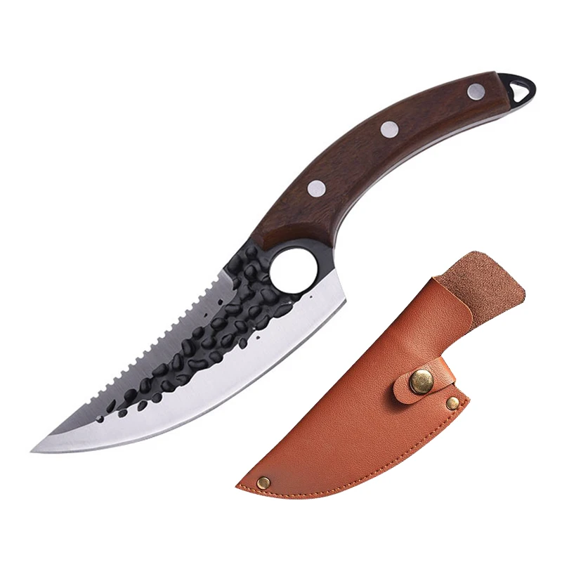 6 Inch Butcher Knife Forged Kitchen Knife Serbian Knife  with Wood Handle