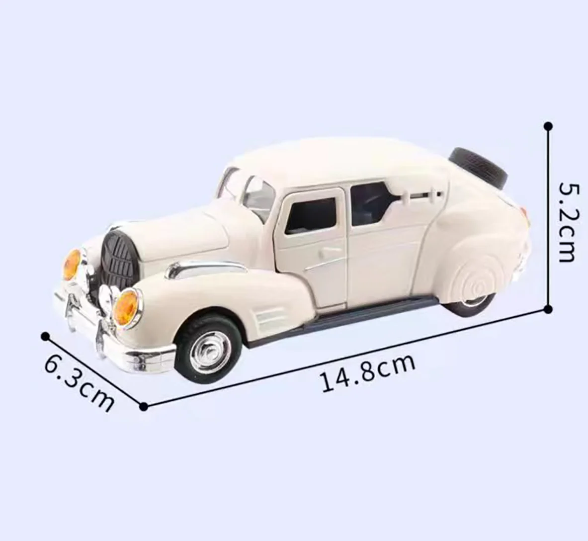 1:28 scale Diecast Alloy Simulation Pull Back Classic Vintage Car With Sound And Lights Doors Open Customized Promotional  Car