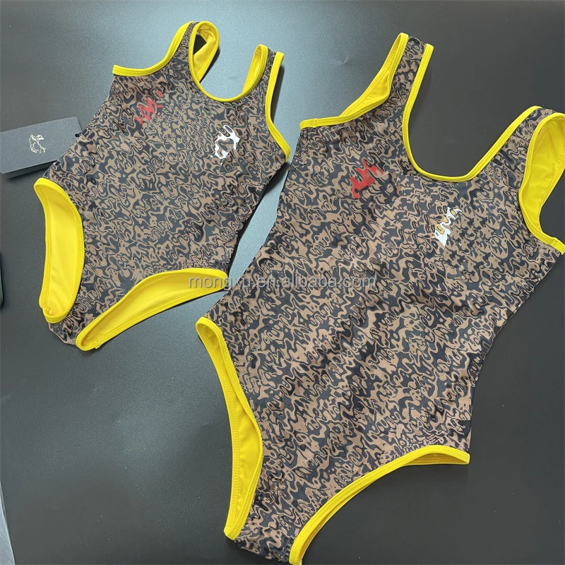 Designer Print Swimsuit Mother and Me Daughter Family Matching Bikini Swimwear Famous Brand Women Bikini sets Beach Swimwear