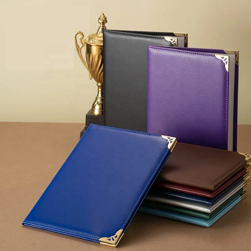 Plain Pu Leather Diploma Cover Holder,Leather Certificate Holder Green,Black Leather Folder For Certificates