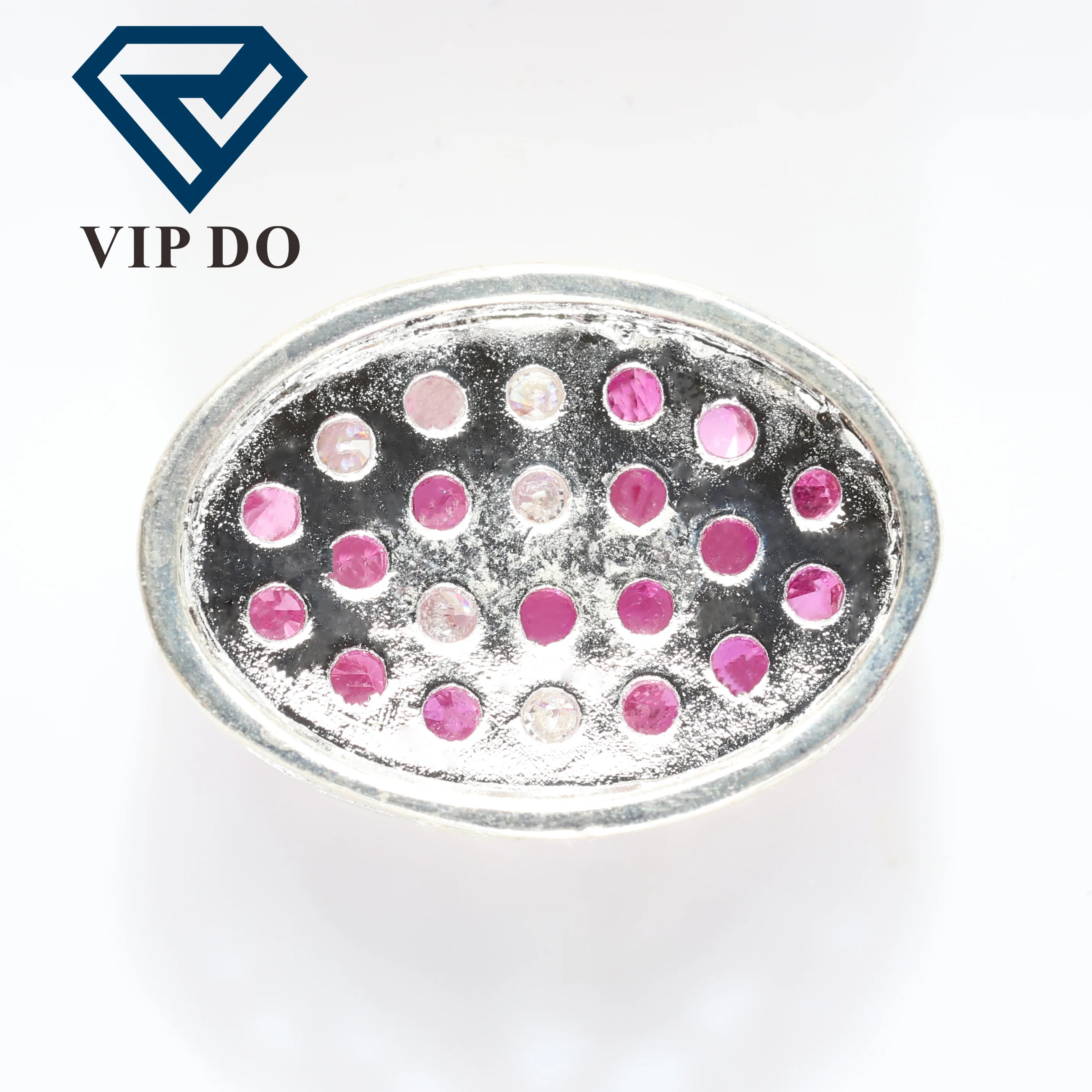 Selling oval cut silver plated hollow inlaid zircon clothing accessories Diamond DIY shoes bags earrings necklace diamond