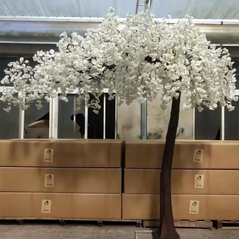 IFG factory selling wedding floor arrangement 10ft large drooping white cherry blossom arch tree