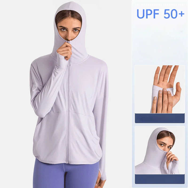AOLA UPF 50 + УФ уличная куртка из шелка для бега с капюшоном