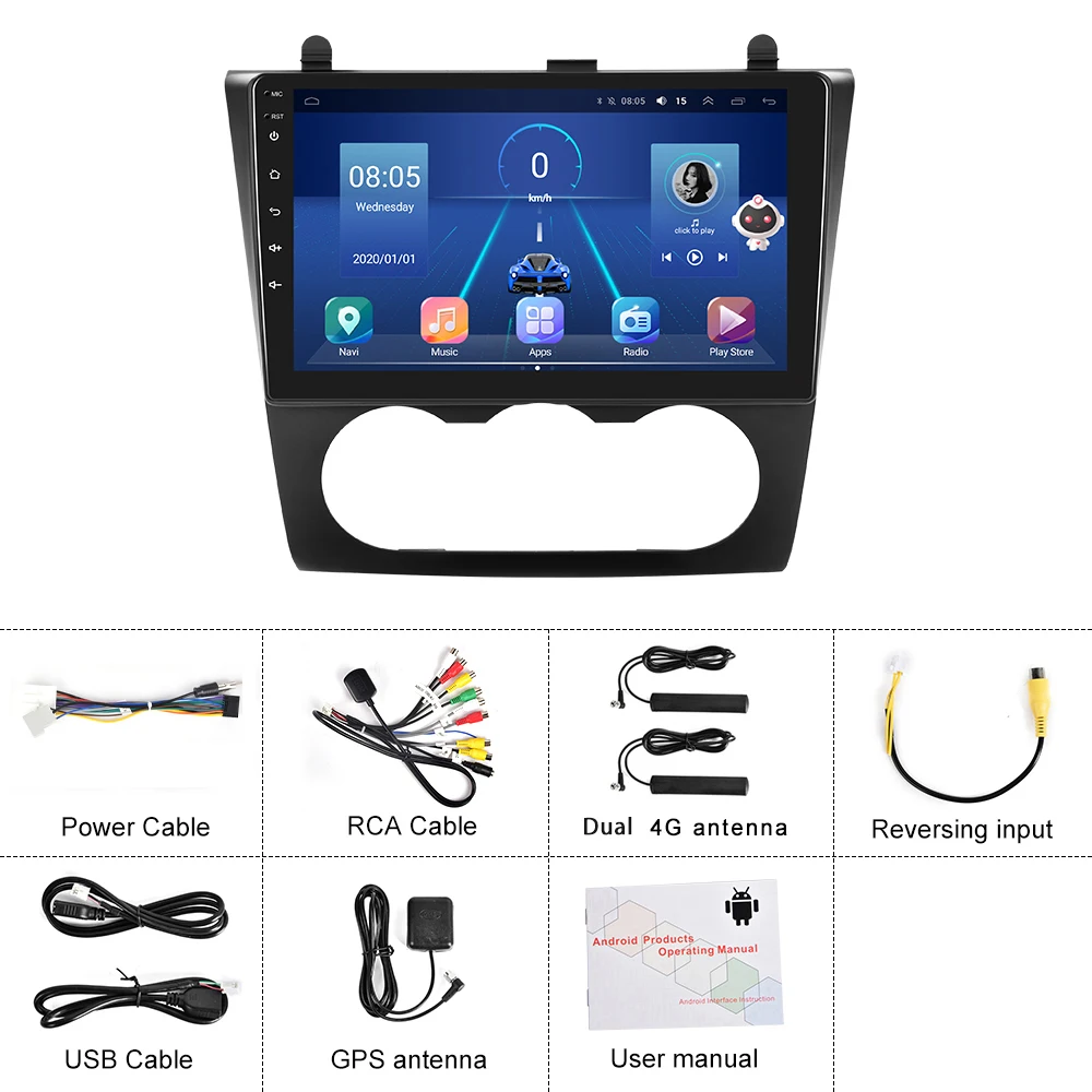 2Din 4+64G Carplay Android 10 Car Radio 2 Din 9' IPS Android Auto/AI/GPS/Wifi/BT/4G/DSP/EQ For Nissan Teana Altima 2008-2012