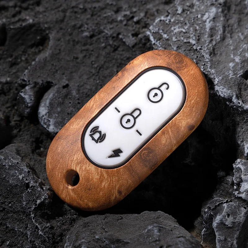 carbon fiber Abs silicone  wooden skull car key case for YADEA silicone car remote key cover