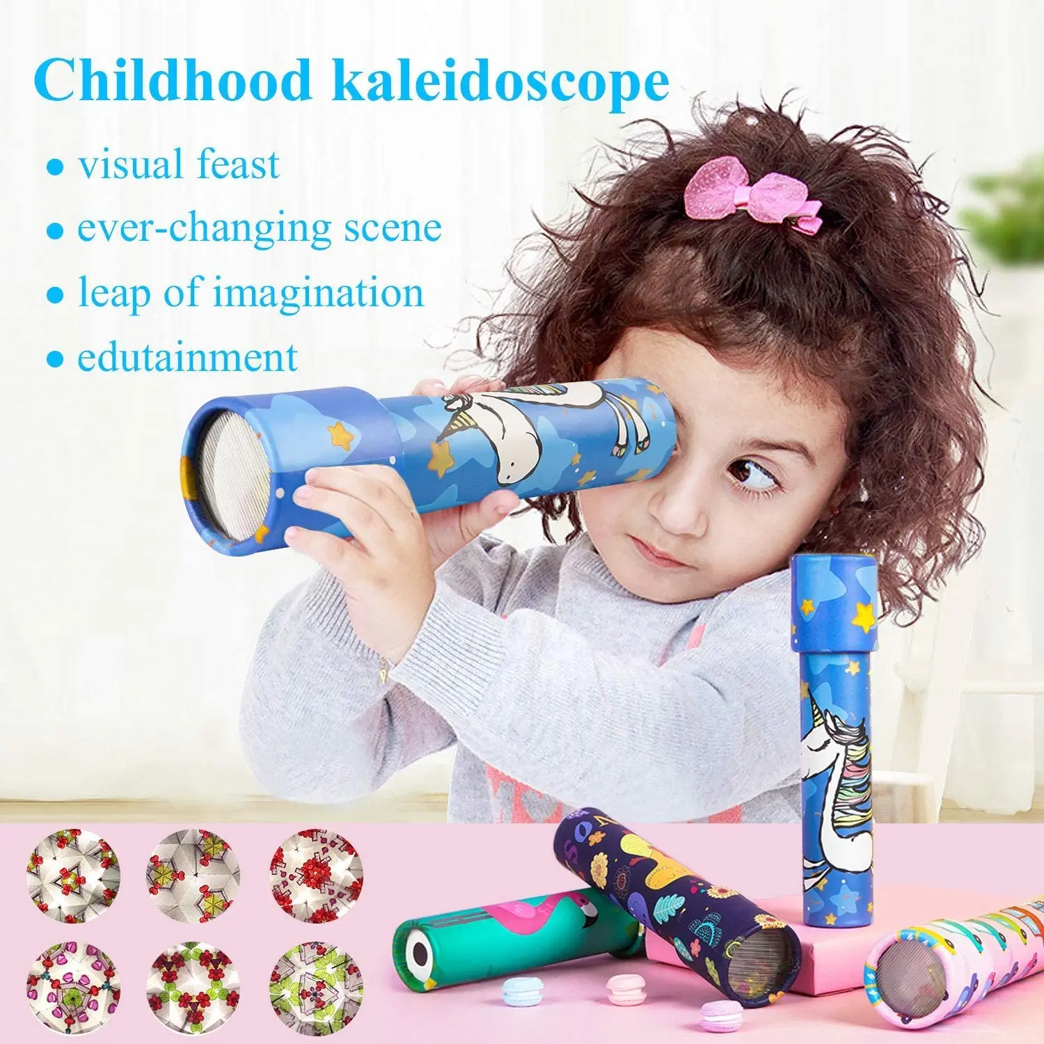 Wholesale Funny Kids Education Toys Magic Classic DIY Handheld Subtle Kaleidoscope Game
