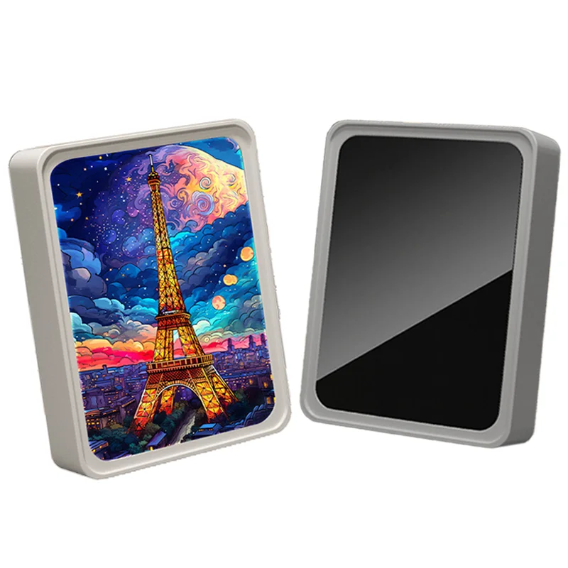 Custom Mirror Picture Plastic Photo Frame With Led Light Anime Art Light Painting Led Mirror Glowing Photo Frame