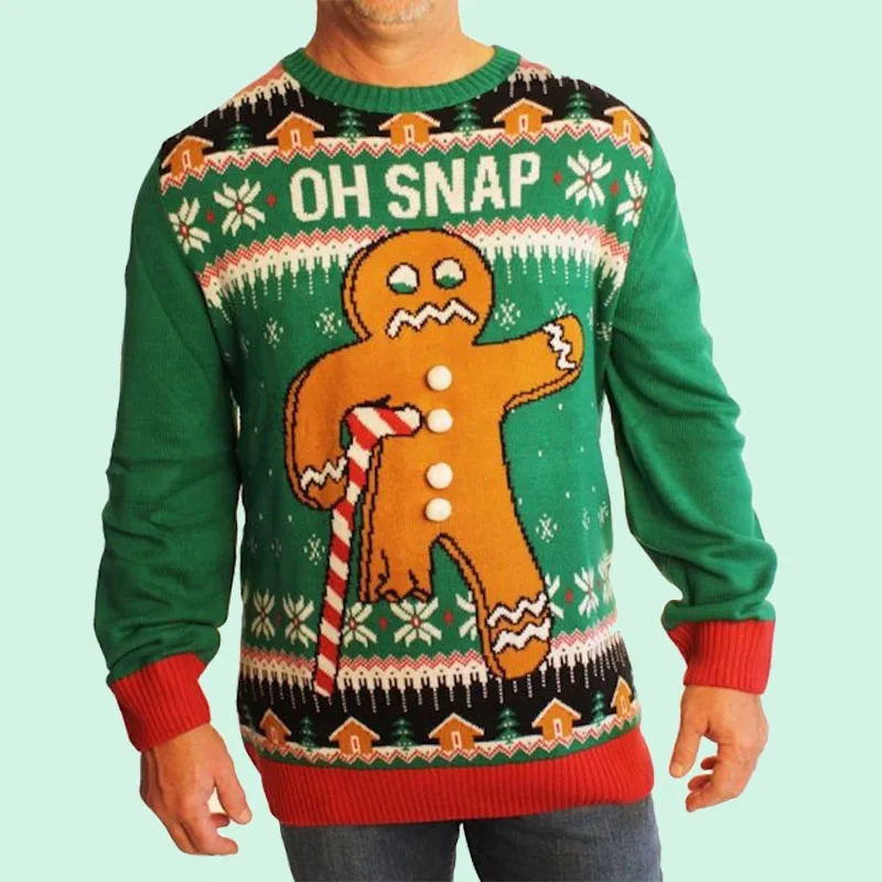 Shinesia 2022 Custom Logo Christmas Pullover Sweater Winter Men Knitted Polyester Acrylic Knit Sweater For Men