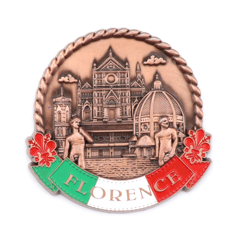 Wholesale Custom Design Zinc Alloy Italy Cities Florence Milan Venice Rome Tourist Souvenir Metal Fridge Magnet